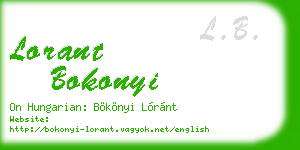 lorant bokonyi business card