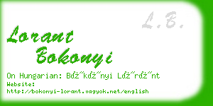 lorant bokonyi business card